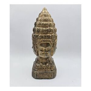Vintage Solid Brass 4 Face Mukhalinga Statue